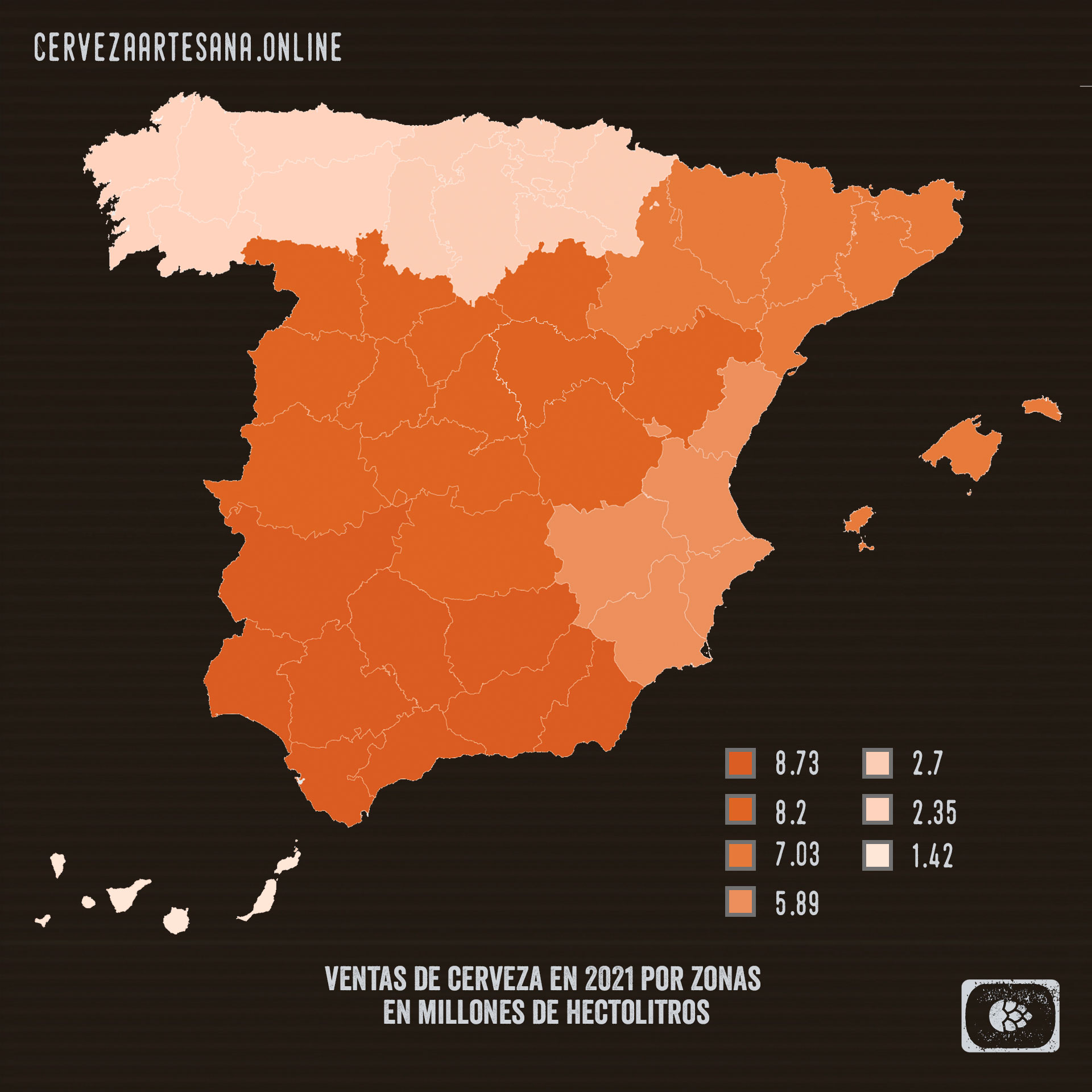 Mapa Cerveza España