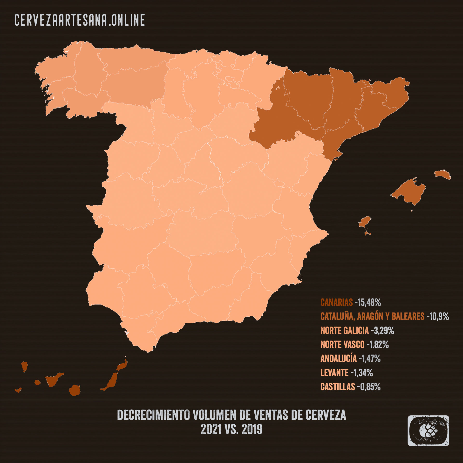 Mapa cerveza España