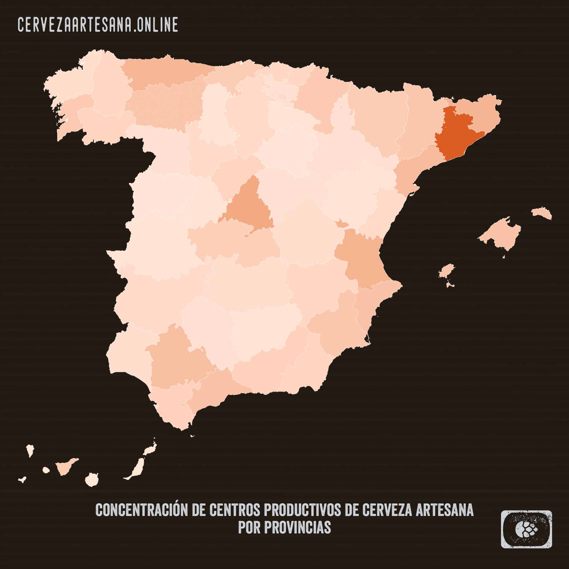 Mapa producion cerveza España