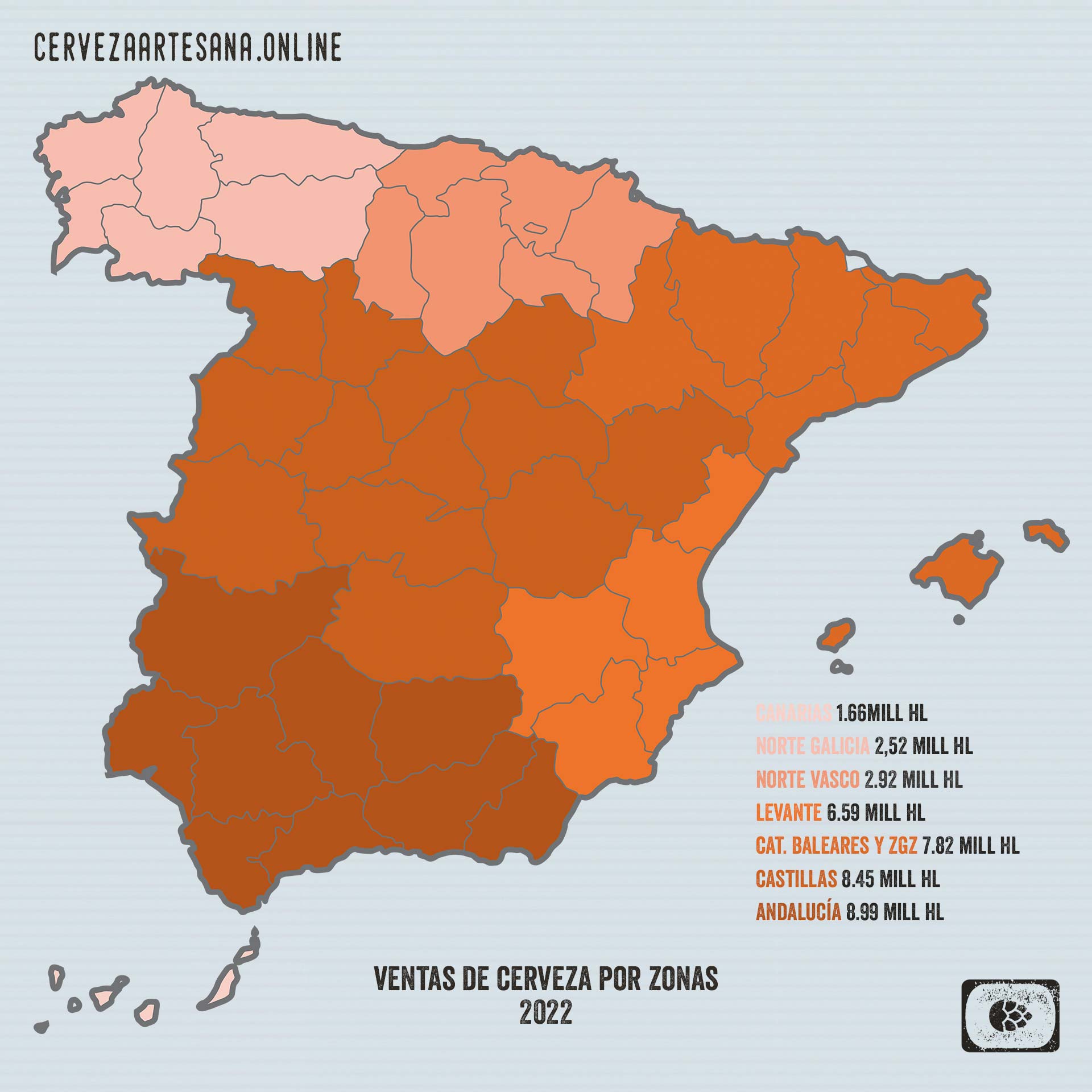 Mapa Cerveza España